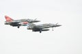 A pair of French Air Force Mirage 2000 display team approach to land Royalty Free Stock Photo