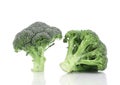 Two fresh broccoli close up. Royalty Free Stock Photo