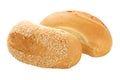 Two fresh buns fully isolated Royalty Free Stock Photo