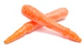 Two fresh carrots closeup on white Royalty Free Stock Photo
