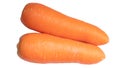 Two fresh carrots on a white background, isolated image Royalty Free Stock Photo
