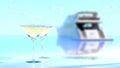 Two fresh cocktails to enjoy on the beach. 3d rendering