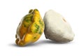 Two fresh different pattypan squashes on white background Royalty Free Stock Photo