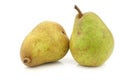 Two fresh doyenne de comice pears Royalty Free Stock Photo