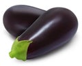 Two fresh eggplants isolated. Royalty Free Stock Photo