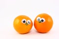 Two Fresh Fruits With Wiggly Eyes Royalty Free Stock Photo