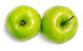 Two fresh green apple Royalty Free Stock Photo