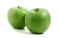 Two fresh green apples Royalty Free Stock Photo