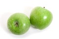 Two fresh green apples Royalty Free Stock Photo