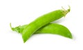 Two of fresh green peas sugar in the pods Royalty Free Stock Photo