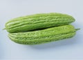 fresh green vegetables bitter gourd or Bitter melon isolate on a white background Royalty Free Stock Photo