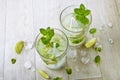 Two fresh mojitos cocktail Royalty Free Stock Photo
