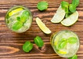 Two fresh mojitos cocktail