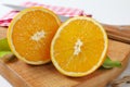 Two fresh orange halves Royalty Free Stock Photo