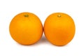 Two fresh oranges on white background Royalty Free Stock Photo