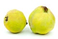 Two fresh quince fruits