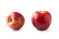 Two fresh red Gala apples isolated on white background. Clipping path Royalty Free Stock Photo