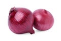 Two fresh red onions on white background Royalty Free Stock Photo