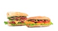 Two fresh sandwiches. Royalty Free Stock Photo