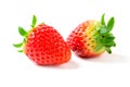 two fresh Strawberry isolated on white background. fruits Royalty Free Stock Photo