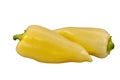 Two fresh sweet peppers on a white background Royalty Free Stock Photo
