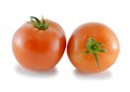 Two fresh tomatoes on white background Royalty Free Stock Photo