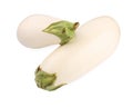 Two fresh white eggplants isolated on white Royalty Free Stock Photo