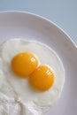 Two fried eggs for breakfast time Royalty Free Stock Photo