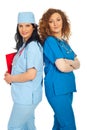 Two friendly doctors women