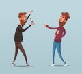 Two friends or colleagues having fun. Cartoon vector illustration. Loud laughter. Funny joke