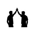 Two friends high-fiving icon