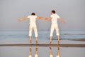 Two friends is jumping Royalty Free Stock Photo