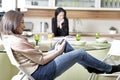 Two friends in a kitchen Royalty Free Stock Photo