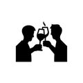 Two friends making a toast icon