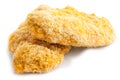 Two frozen bread crumbed chicken strips. Royalty Free Stock Photo