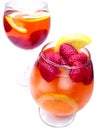 Two fruit cocktail drinks with strawberry Royalty Free Stock Photo