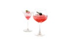 Two fruits cocktail (blackberry and gooseberry) isolated Royalty Free Stock Photo