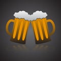 Two full glasses of beer Royalty Free Stock Photo