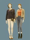 Two full-length female mannequins Royalty Free Stock Photo