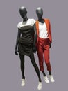 Two full-length female mannequins. Royalty Free Stock Photo