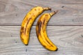 Two fully ripe bananas Royalty Free Stock Photo