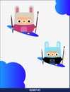 Two Funny bunny vector icons