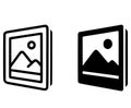 Gallery vector icons, black and white, outline and silhouette Royalty Free Stock Photo