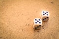 Two game dice number five Royalty Free Stock Photo