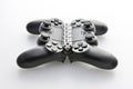 Two game pads with a row of black and white dices Royalty Free Stock Photo