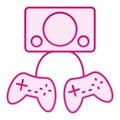 Two gamepads flat icon. Video gaming vector illustration isolated on white. Game controller gradient style design