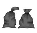 Two garbage bags on a white background for construction and design. Cartoon style. Vector illustration. Royalty Free Stock Photo