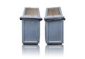 Two garbage bin isolated on white Royalty Free Stock Photo