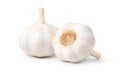 Two Garlic Bulbs on white Royalty Free Stock Photo