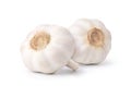 Two Garlic Bulbs on white Royalty Free Stock Photo